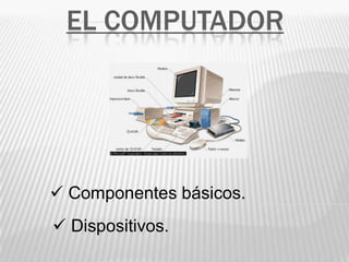 EL COMPUTADOR




 Componentes básicos.
 Dispositivos.
 