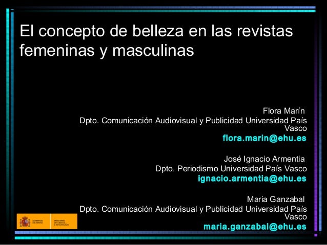 El Concepto De Belleza En Publicaciones Femeninas Y Masculinas El Concepto De Belleza En Publicaciones Femeninas Y Masculinas