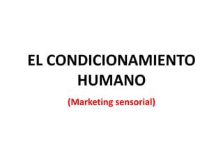 EL CONDICIONAMIENTO 
HUMANO 
(Marketing sensorial) 
 
