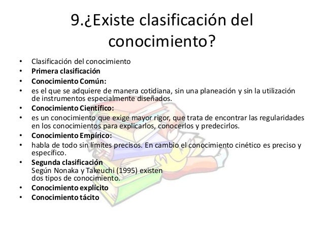 El Conocimiento y sus Rama