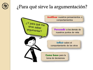 ¿Para qué sirve la argumentación?
 