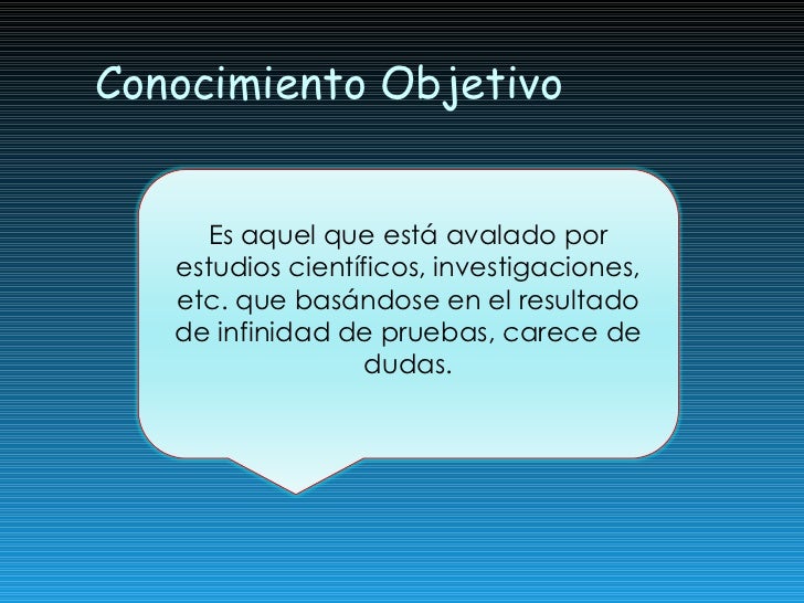 El conocimiento objetivo y subjetivo