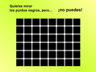 Quieres mirar
los puntos negros, pero…   ¡no puedes!
 