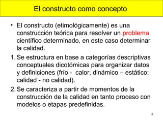El constructo calidad: definicion y dimensiones | PPT