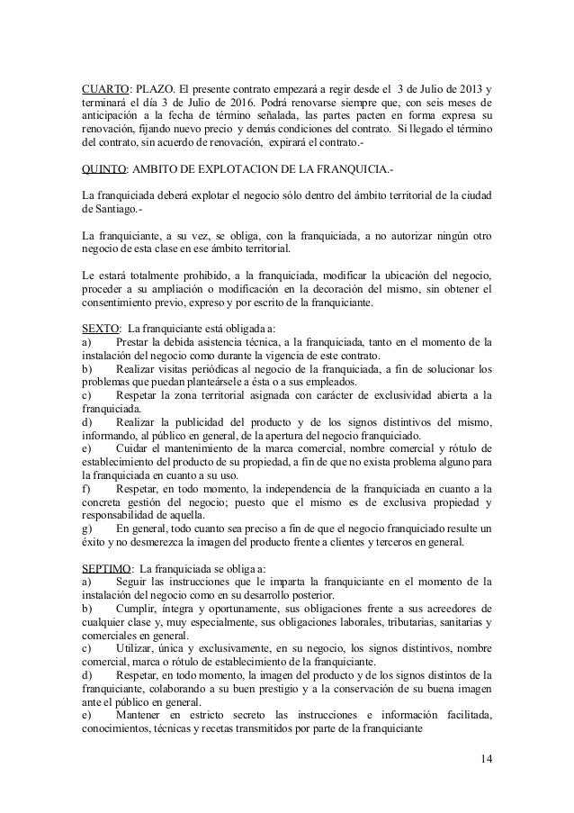 El contrato de franquicia