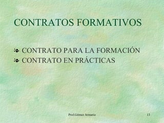 CONTRATOS FORMATIVOS CONTRATO PARA LA FORMACIÓN CONTRATO EN PRÁCTICAS 