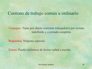 Contrato de trabajo común u ordinario ,[object Object],[object Object],[object Object],Prof.Gómez Armario 