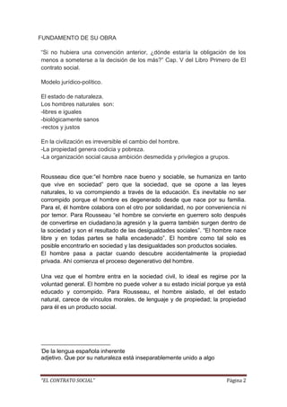 "El contrato social" de Juan Jacobo Rousseau