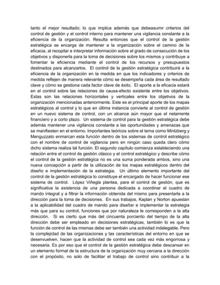 El control de la gestión estratégica | DOCX