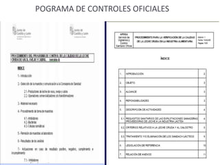 POGRAMA DE CONTROLES OFICIALES
 