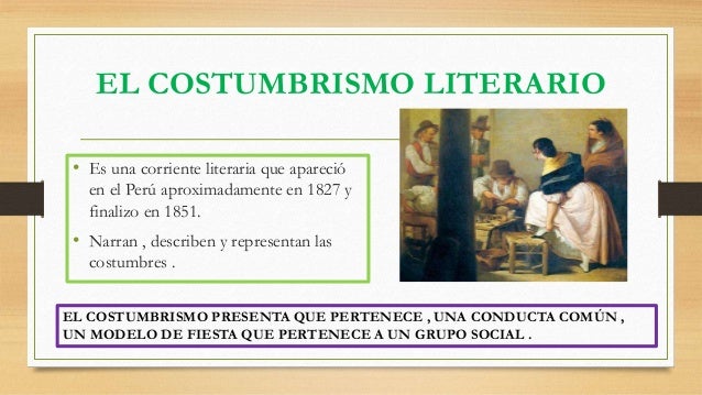 EL COSTUMBRISMO