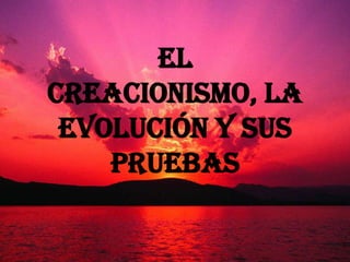 El Creacionismo, la Evolución y sus pruebas 