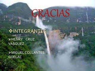 GRACIAS 
INTEGRANTES: 
HENRY CRUZ 
VASQUEZ 
MIGUEL COLLANTES 
GUELAC 

