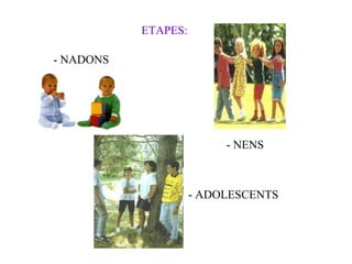 ETAPES:

- NADONS




                          - NENS



                     - ADOLESCENTS
 