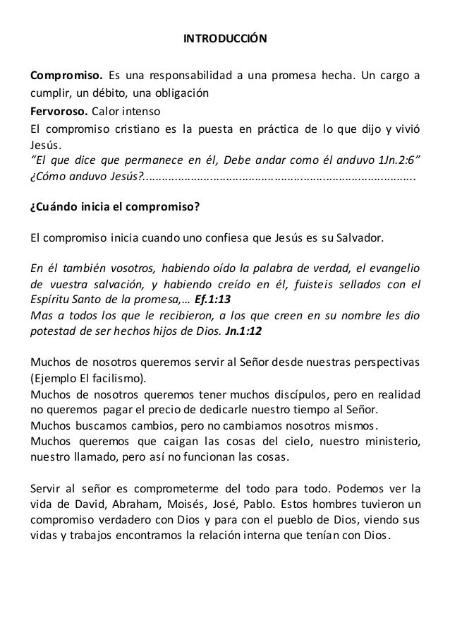 El Cristiano Y Su Compromiso Fervoroso Con Dios - 