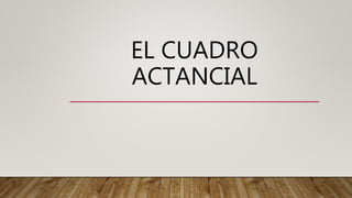 EL CUADRO
ACTANCIAL
 