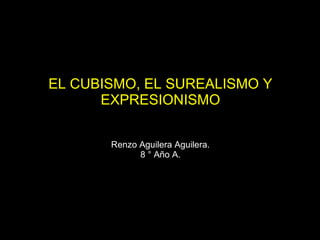 EL CUBISMO, EL SUREALISMO Y EXPRESIONISMO Renzo Aguilera Aguilera. 8 ° Año A. 