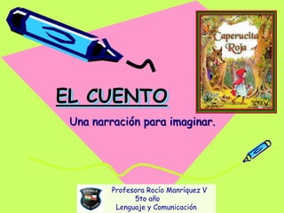 EL CUENTO
Una narración para imaginar.
Profesora Rocío Manríquez V
5to año
Lenguaje y Comunicación
 