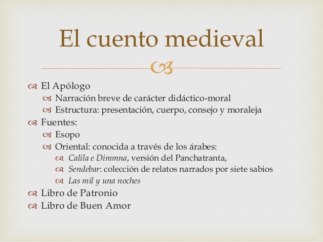 Estructura Del Libro De Buen Amor El cuento medieval