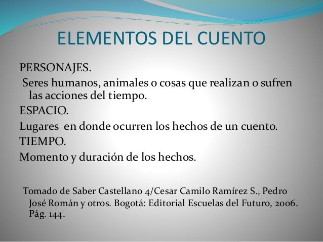El cuento sus partes y elementos.