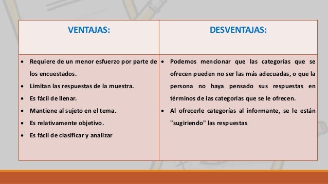 Ventajas Y Desventajas De Usar Cuestionarios Para Eva - vrogue.co