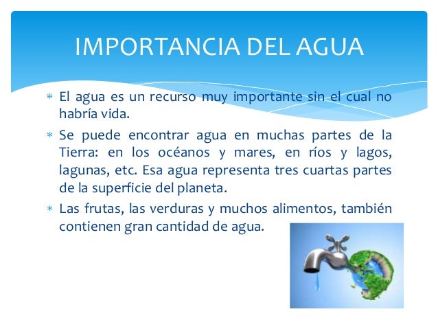 El cuidado del agua