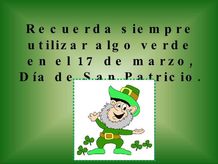 Resultado de imagen para DÍA DE SAN PATRICIO