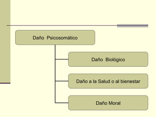 Daño  Psicosomático Daño  Biológico Daño a la Salud o al bienestar Daño Moral 