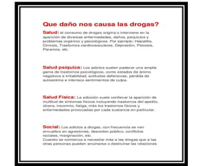 El daño que causa las drogas.