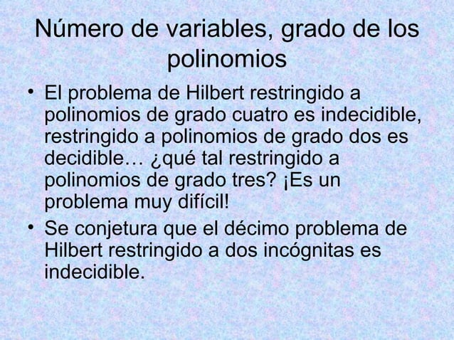 El DéCimo Problema De Hilbert PPT