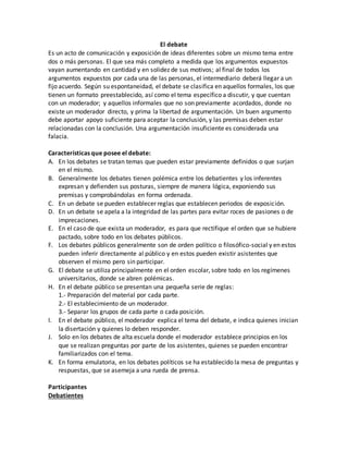 Debates Texto El debate | DOCX