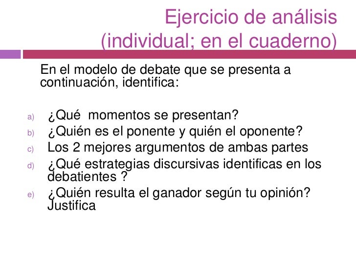 ejemplo de un debate corto ejemplo de un debate corto