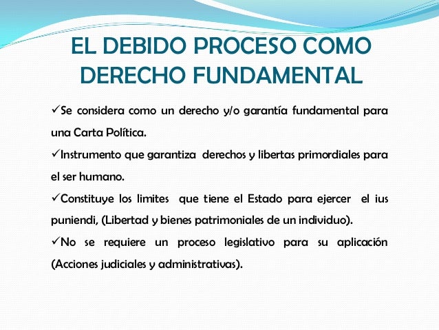 El debido proceso como derecho fundamental