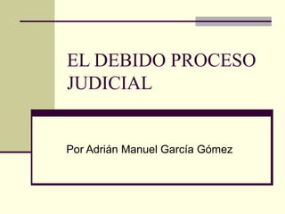 EL DEBIDO PROCESO
JUDICIAL

Por Adrián Manuel García Gómez

 