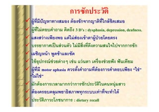 ?

?????????????

?
3 Ds : dysphasia, depression, deafness.
? ?????? ????????? ??? ??? ??????? ????????????????
?
? ???????? ? ????? ???????
?
?
motor aphasia
??? 
??? ??? 
? ????? ??????????????? ?????????????????????????
?
?
? ?????????????????? : dietary recall
?

 
