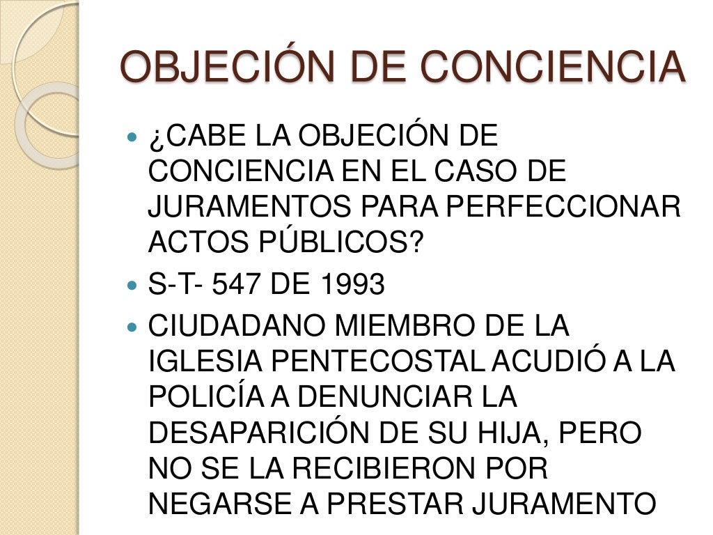 El derecho a la libertad de conciencia