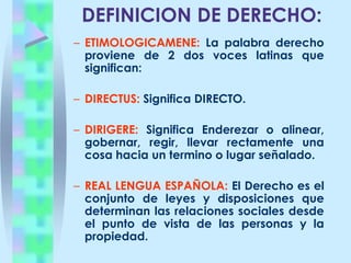 Materias del Derecho.