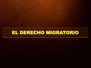 EL DERECHO MIGRATORIO
 