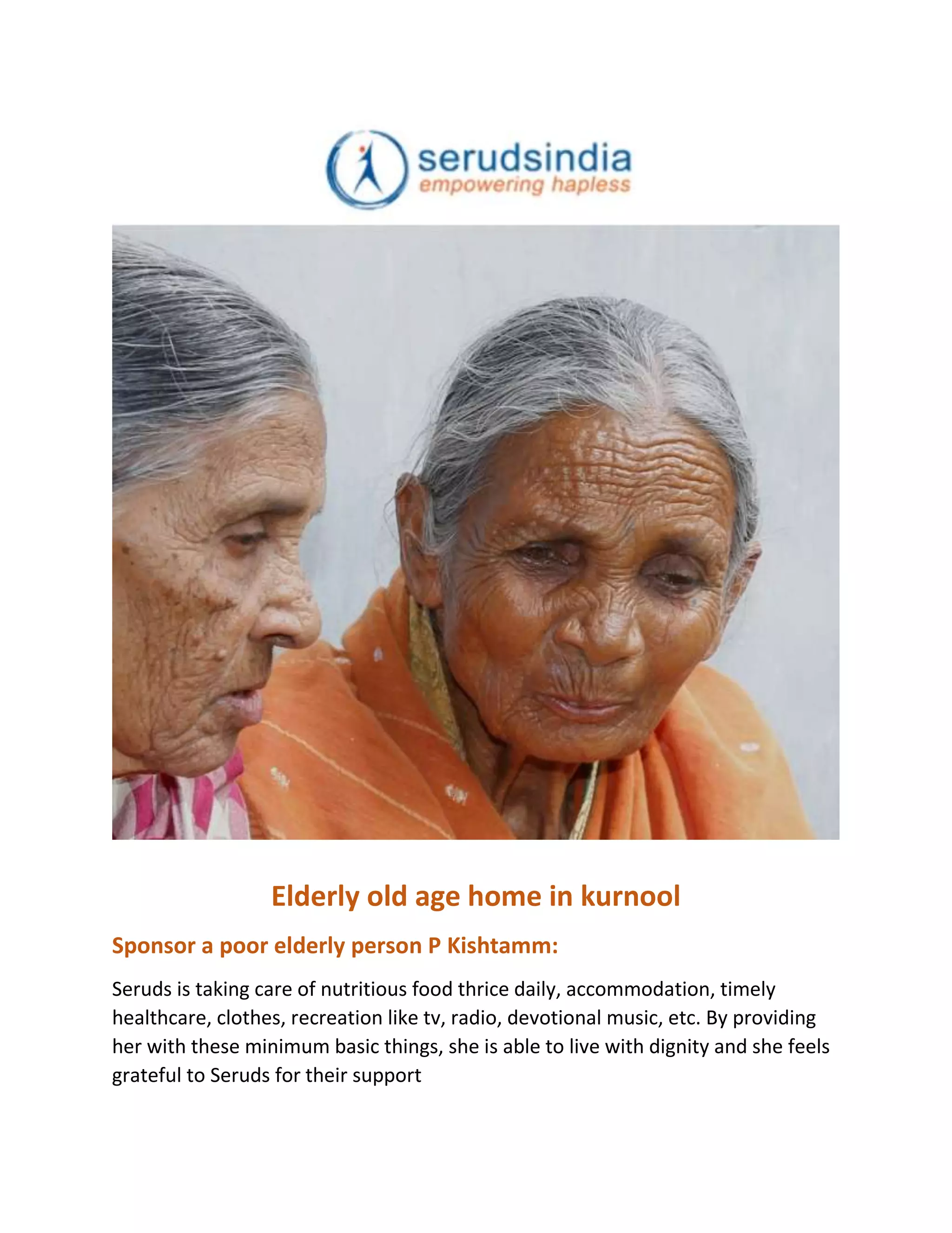 Elderly old age home in kurnool PDF