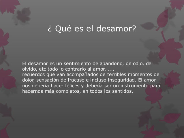 El desamor diapositivas