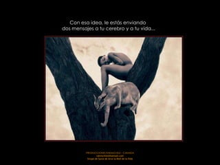 Con esa idea, le estás enviando
dos mensajes a tu cerebro y a tu vida...




          PRODUCCIONES RAKIMCHILE – CANADA
                   rakimchile@hotmail.com
           Sirope de Savia de Arce la Miel de la Vida
 