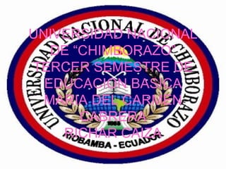 UNIVERSIDAD NACIONAL DE “CHIMBORAZO” TERCER SEMESTRE DE EDUCACION BASICA MARIA DEL CARMEN CABRERA RICHAR CAIZA 