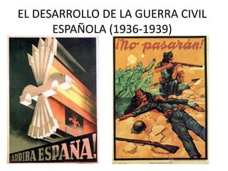 EL DESARROLLO DE LA GUERRA CIVIL
      ESPAÑOLA (1936-1939)
 