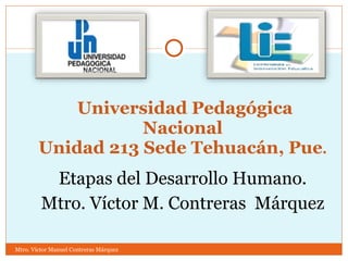   Universidad Pedagógica Nacional Unidad 213 Sede Tehuacán, Pue . ,[object Object],[object Object],Mtro. Víctor Manuel Contreras Márquez 