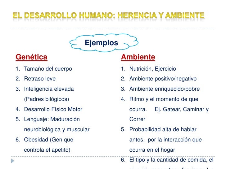 Resultado de imagen para HERENCIA GENÉTICA Y AMBIENTAL
