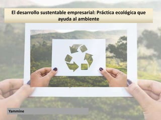 Yammine
El desarrollo sustentable empresarial: Práctica ecológica que
ayuda al ambiente
 
