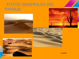 FOTOS GENERALES DEL
PAISAJE




                       ALISON
 