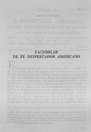 FACSIMILAR
DE EL DESPERTADOR AMERICA NO
 