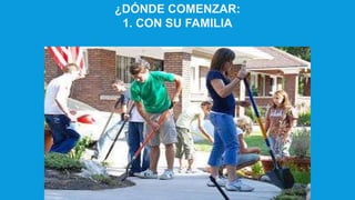 ¿DÓNDE COMENZAR:
1. CON SU FAMILIA
 