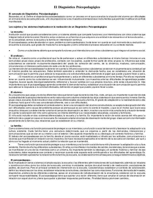 El diagnóstico psicopedagógico